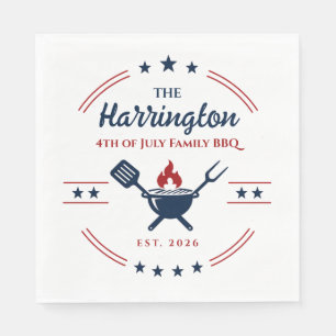 4th of July Independence Day Family BBQ Napkins
