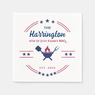 4th of July Independence Day Family BBQ Napkins