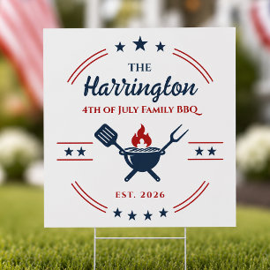 4th of July Independence Day Family BBQ Sign