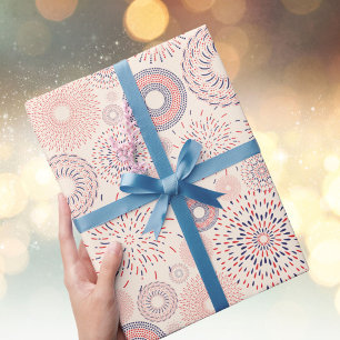 4th of July Independence Day Firecrackers Pattern Wrapping Paper