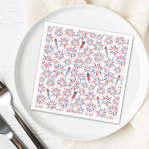 4th of July Independence Day Fireworks Pattern Napkins