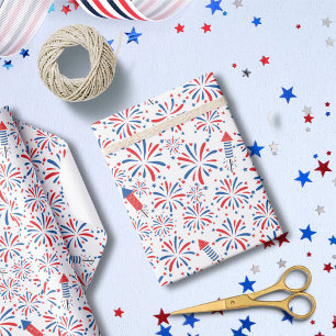 4th of July Independence Day Fireworks Pattern Wrapping Paper