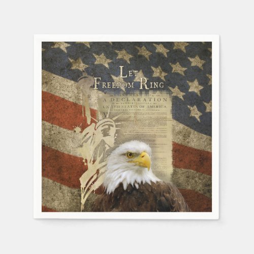 4th of July Independence Day Freedom Eagle Flag Napkins