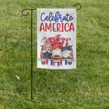 4th of July Independence Day Gnome Garden Flag