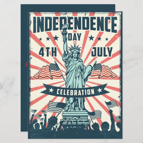 4th of July Independence day  Invitation