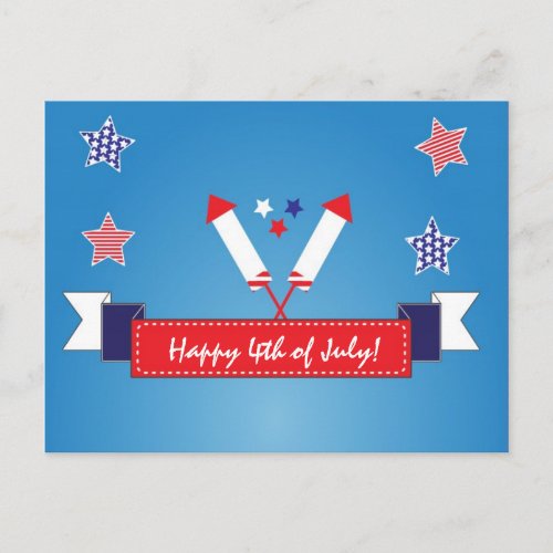 4th of July Independence Day Invitation Postcard