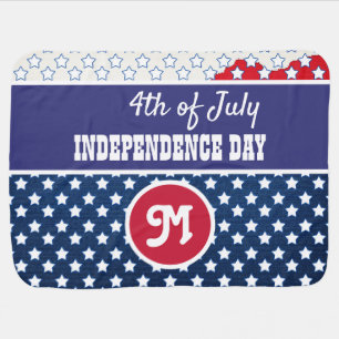4th of July Independence day monogram Baby Blanket