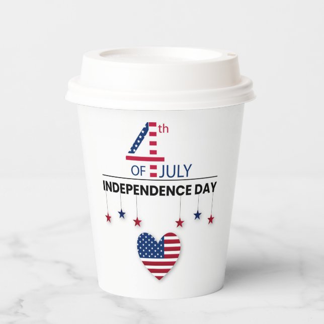 4th of July Independence Day Paper Cups (Front)
