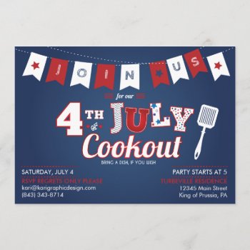 4th Of July - Independence Day Party Invitation by KarisGraphicDesign at Zazzle