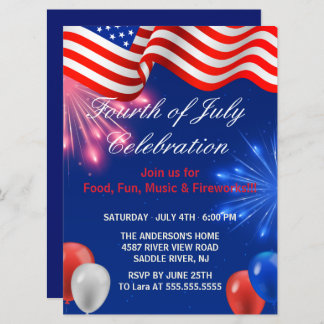 4th of July Independence day party Invitation