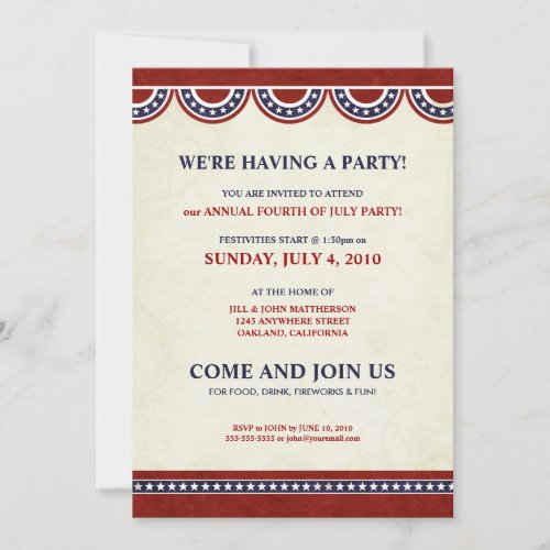 4th of July Independence Day | Party Invitations