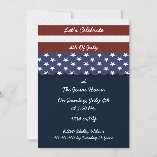 4th of july independence day party invites (Front)