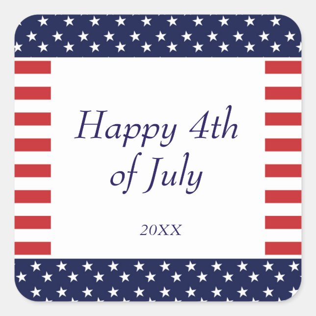 4th of July Independence Day Party Sticker (Front)