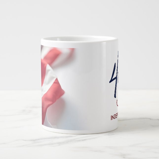 4th of July Independence Day Patriotic Design Giant Coffee Mug (Front)