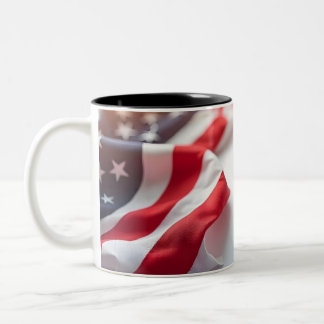 4th of July Independence Day Patriotic Design Two-Tone Coffee Mug