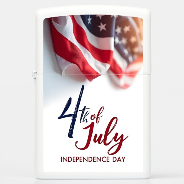 4th of July Independence Day Patriotic Design Zippo Lighter (Front)