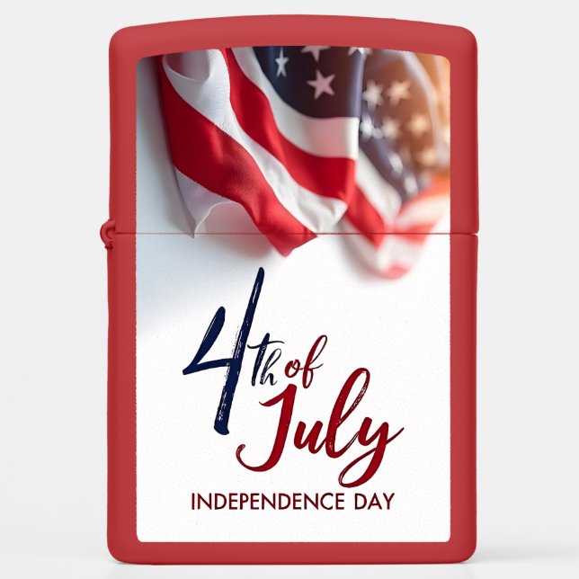4th of July Independence Day Patriotic Design Zippo Lighter (Front)