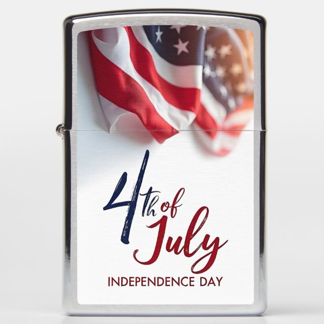 4th of July Independence Day Patriotic Design Zippo Lighter (Front)