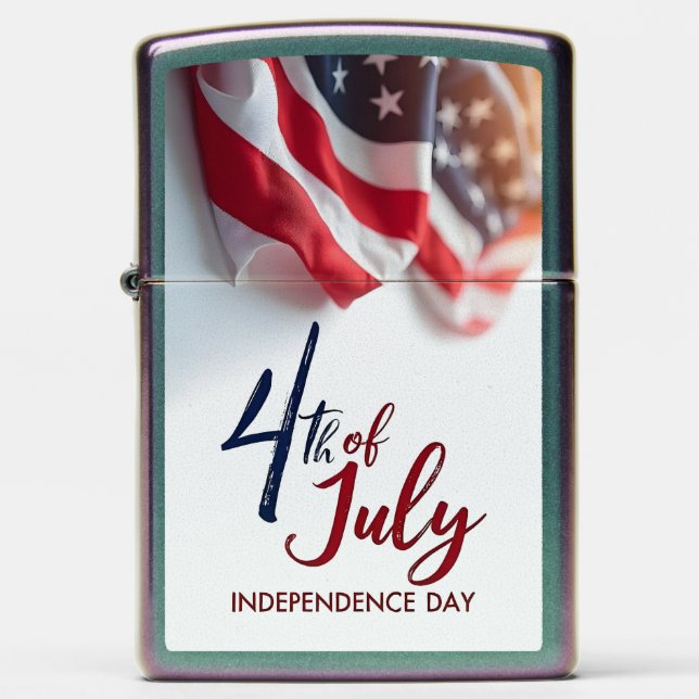 4th of July Independence Day Patriotic Design Zippo Lighter (Front)