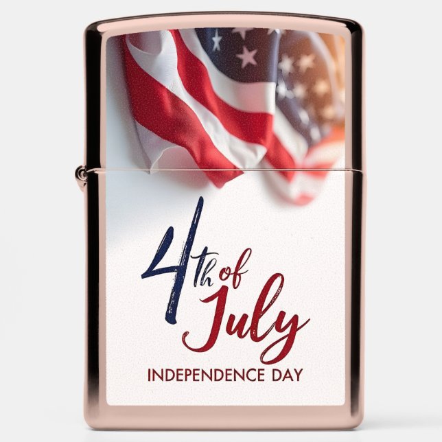 4th of July Independence Day Patriotic Design Zippo Lighter (Front)