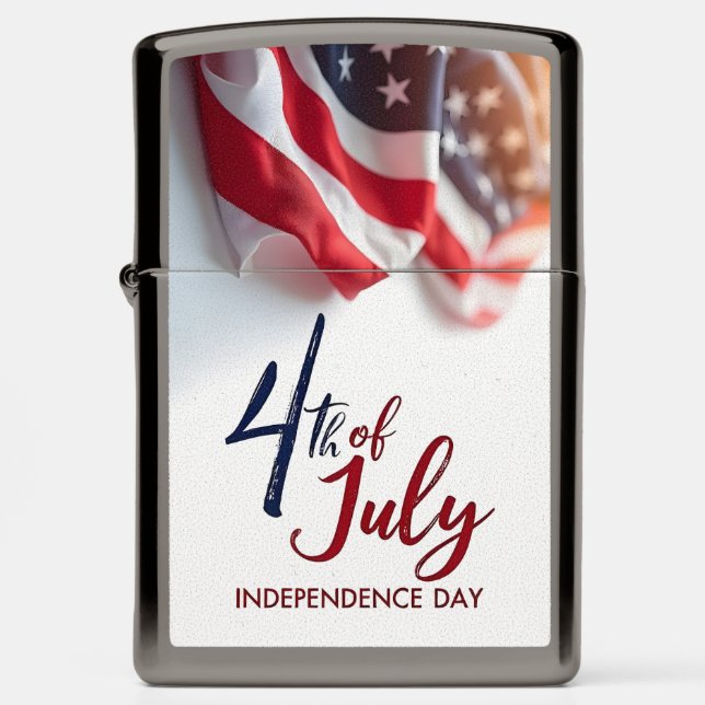 4th of July Independence Day Patriotic Design Zippo Lighter (Front)