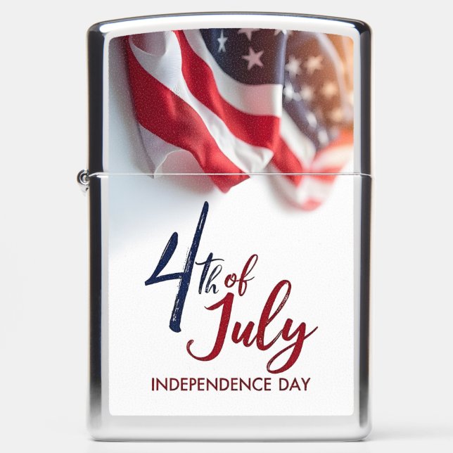 4th of July Independence Day Patriotic Design Zippo Lighter (Front)