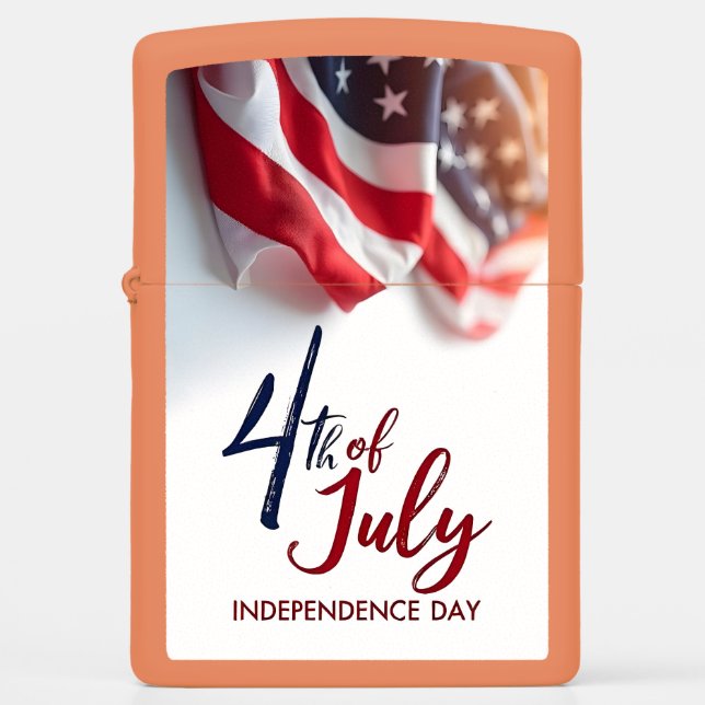 4th of July Independence Day Patriotic Design Zippo Lighter (Front)