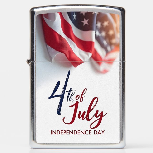 4th of July Independence Day Patriotic Design Zippo Lighter (Front)