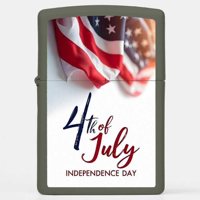 4th of July Independence Day Patriotic Design Zippo Lighter (Front)