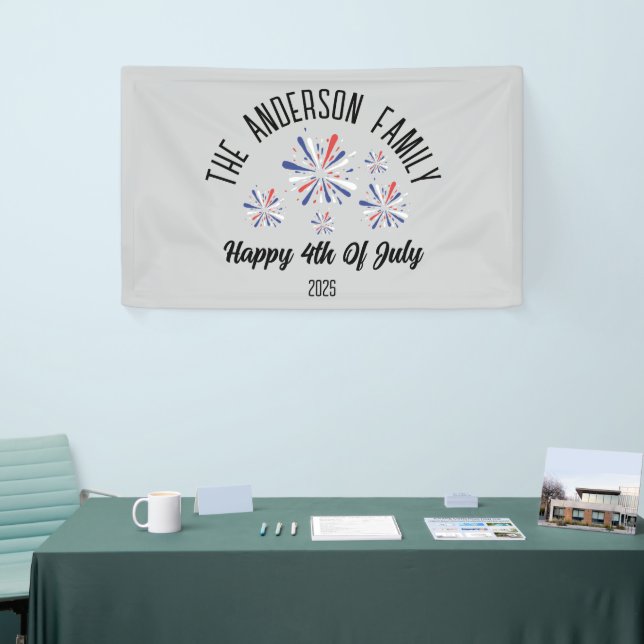4th of July Independence Day Personalized Name Banner (Tradeshow)