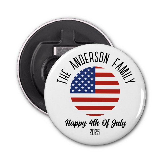 4th of July Independence Day Personalized Name Bottle Opener (Front)