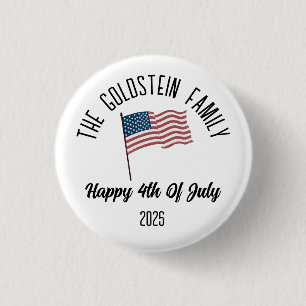 4th of July Independence Day Personalized Name Button