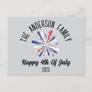 4th of July Independence Day Personalized Name Holiday Postcard