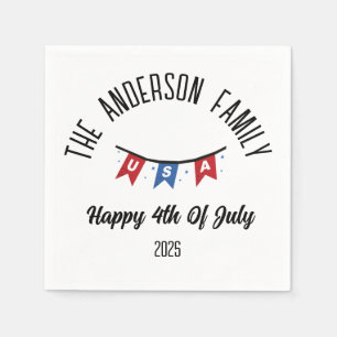 4th of July Independence Day Personalized Name Napkins