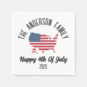 4th of July Independence Day Personalized Name Napkins