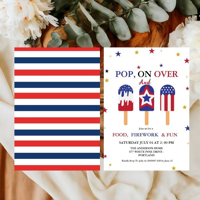 4th of July Independence Day Popsicle party  Invitation (Creator Uploaded)