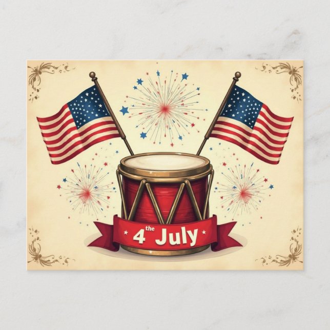 4th of July, Independence Day, Postcard (Front)