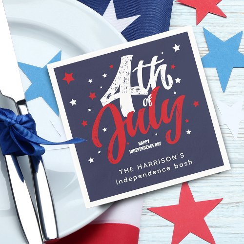 4th Of July Independence Day Red White Blue Napkins