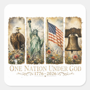 4th of July Independence Day Square Sticker