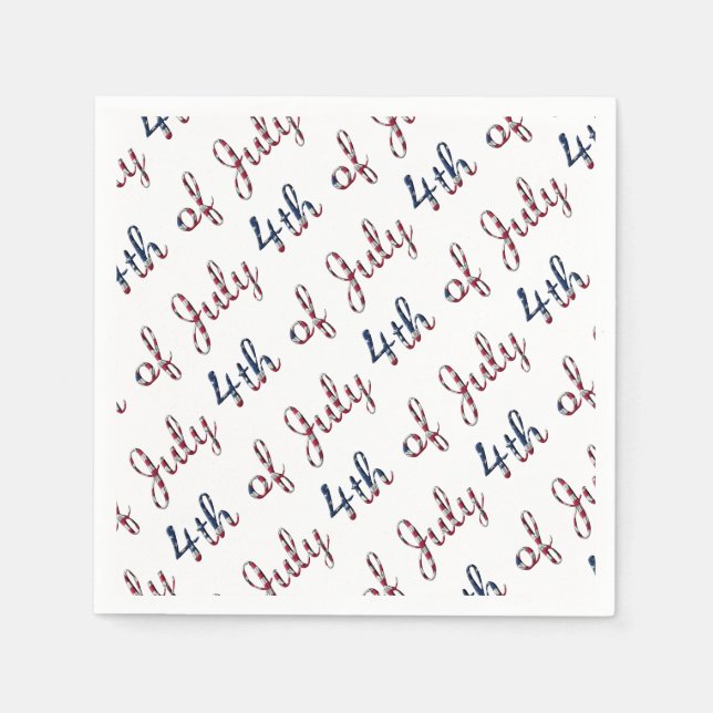 4th of July Independence Day Stars and Stripes USA Napkins (Front)