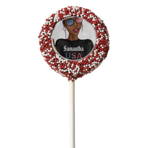 4th of July Independence Day USA Birthday Chocolate Covered Oreo Pop