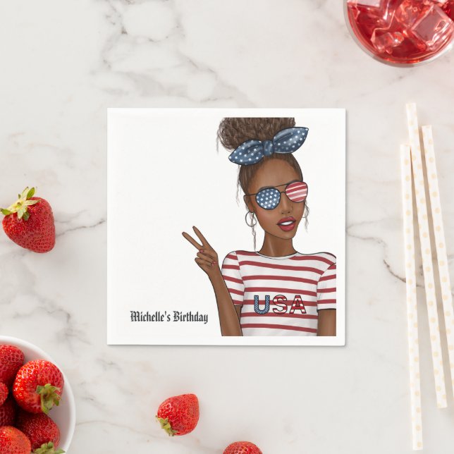 4th of July Independence Day USA Birthday Napkins (Insitu)