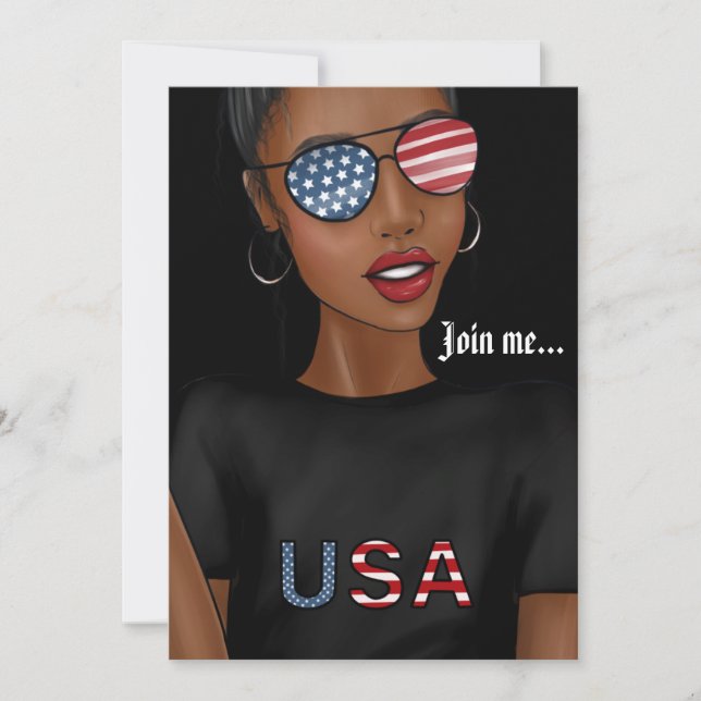 4th of July Independence Day USA Birthday Party Invitation (Front)