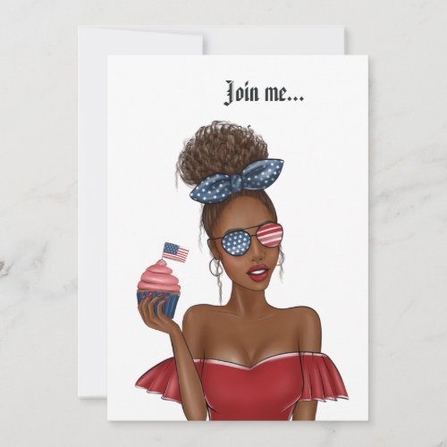 4th of July Independence Day USA Birthday Party Invitation