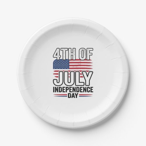 4th of July Independence Day Vintage Shirt Design_ Paper Plates