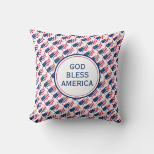 4TH OF JULY INDEPENDENCE God Bless America Throw Pillow