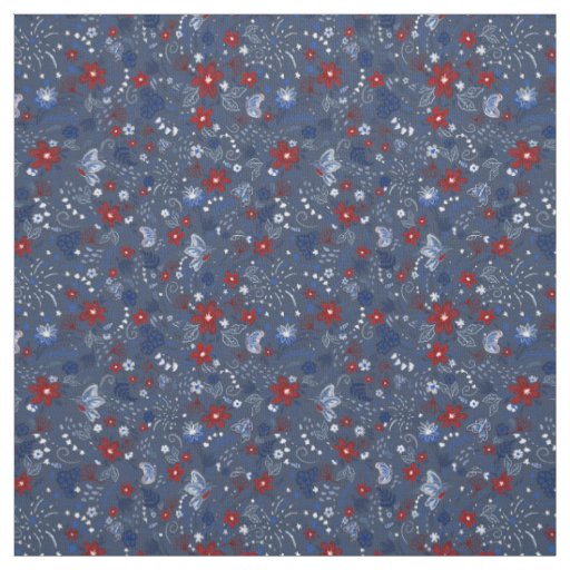 4th of July, Independence Patriotic Red White Blue Fabric