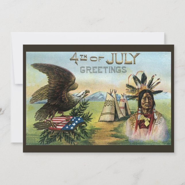 4th of July Indian birthday greeting card (Front)