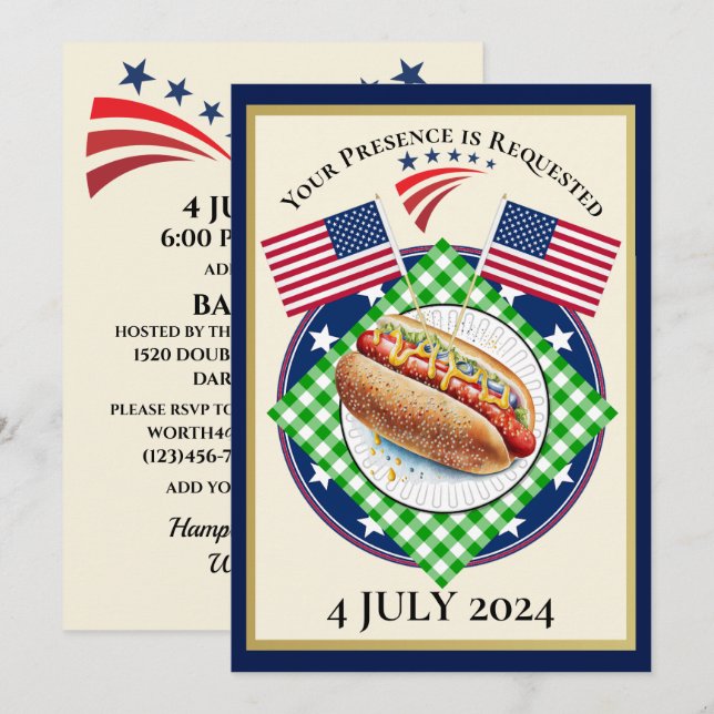 4th of July  Invitation (Front/Back)