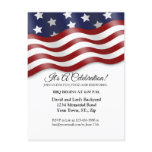 4th of July Invitation Red White Blue Flag Waving 4th of July Invitation Red White Blue Flag Waving